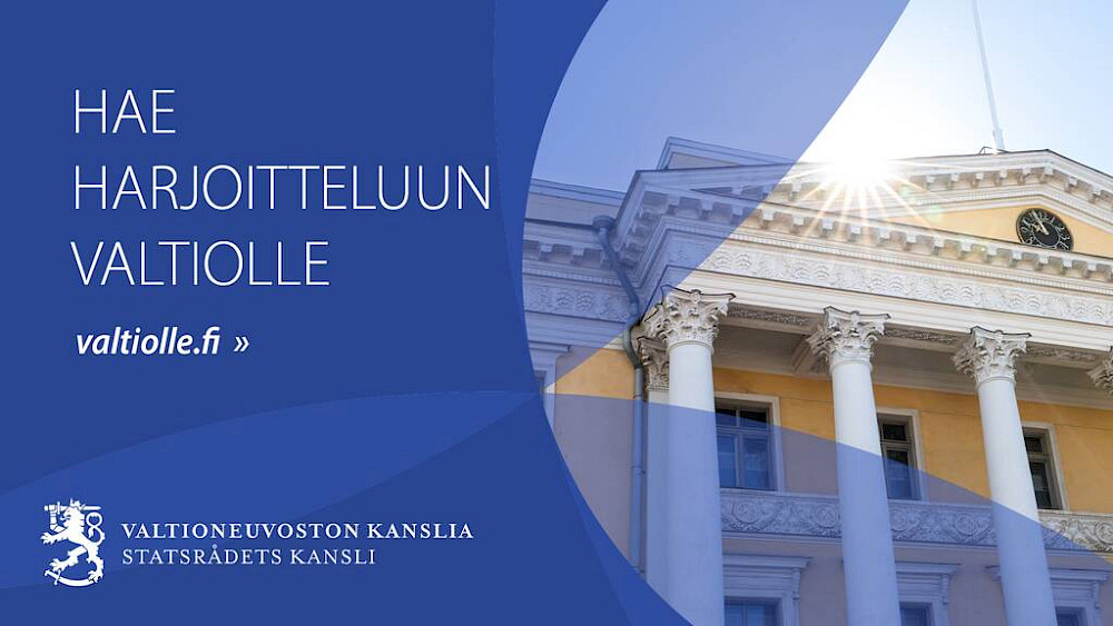 Harjoittelija valtioneuvoston sihteeriryhmään - Valtioneuvoston kanslia